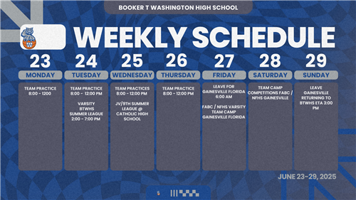 Week 4 schedule